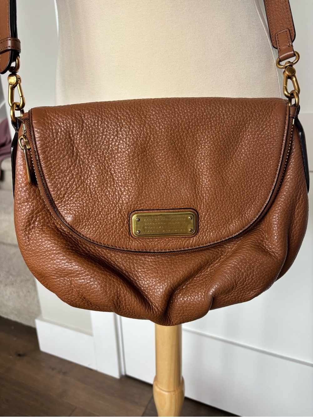 Marc by Marc Jacobs Natasha Brown Leather Crossbody Shoulder Bag